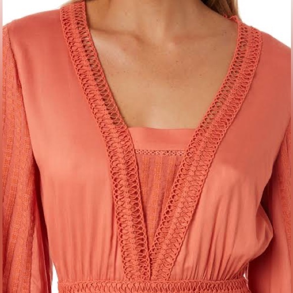 TIGERLILY Maresa Guava Orange Long Sleeve Mini Dress RRP$249 - Picture 9 of 16